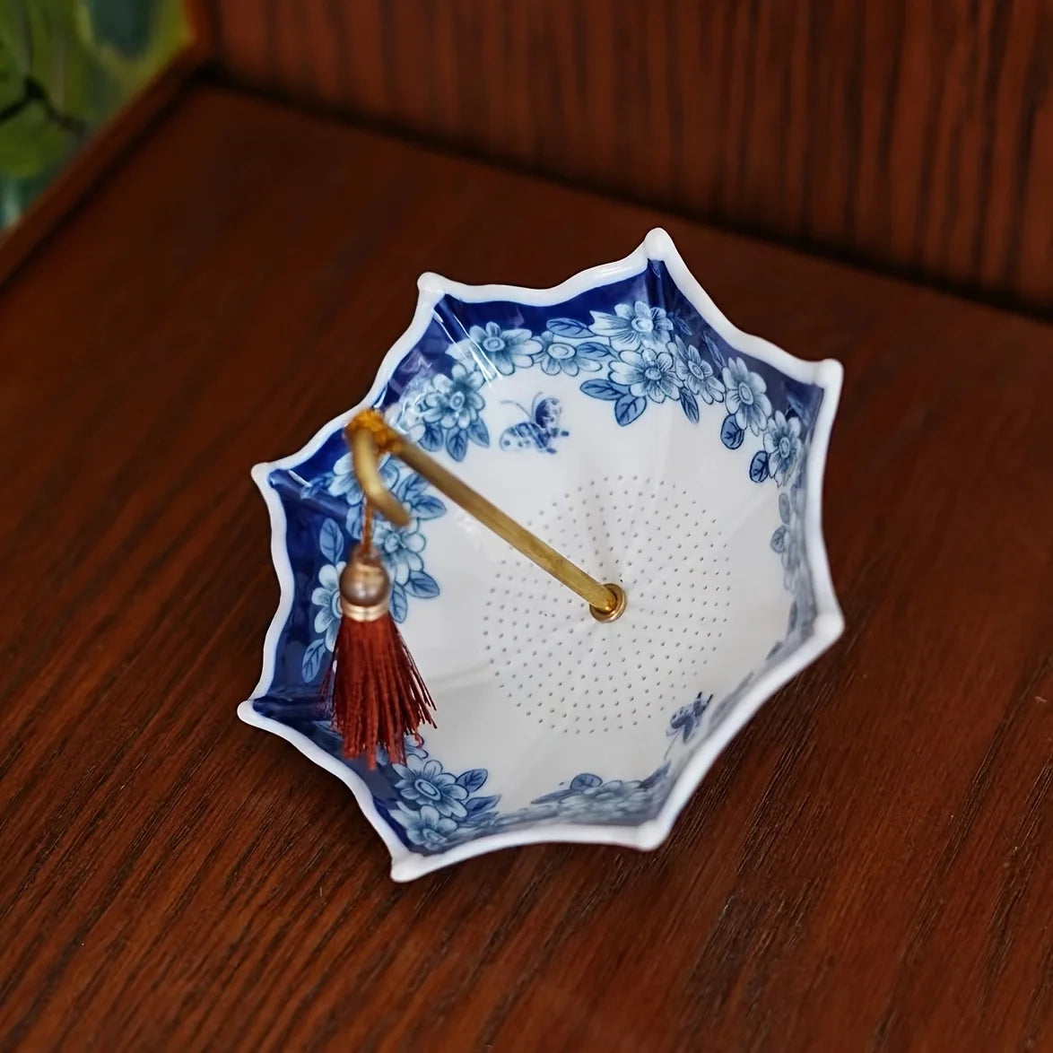 Porcelain Umbrella Tea Strainer