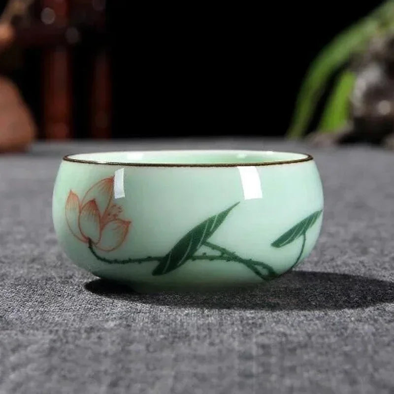 Celadon Koi Tea Cup