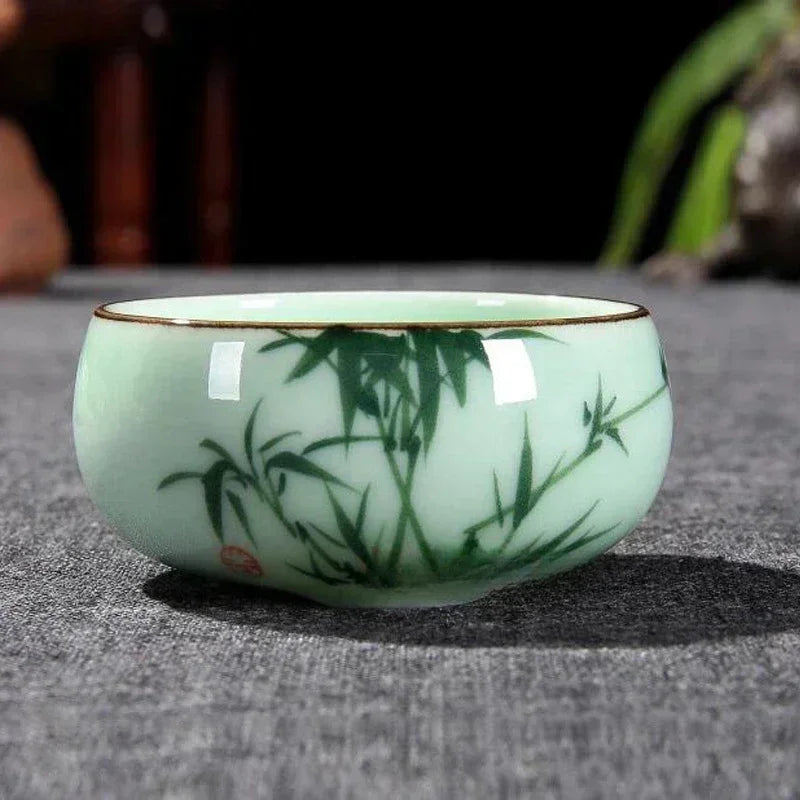 Celadon Koi Tea Cup